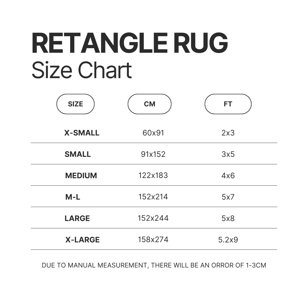 Retangle Rug Size Chart - Dota 2 Merchandise Store